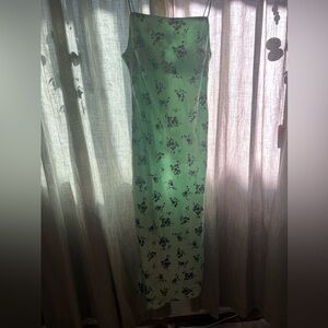Topshop Green Floral Maxi Dress